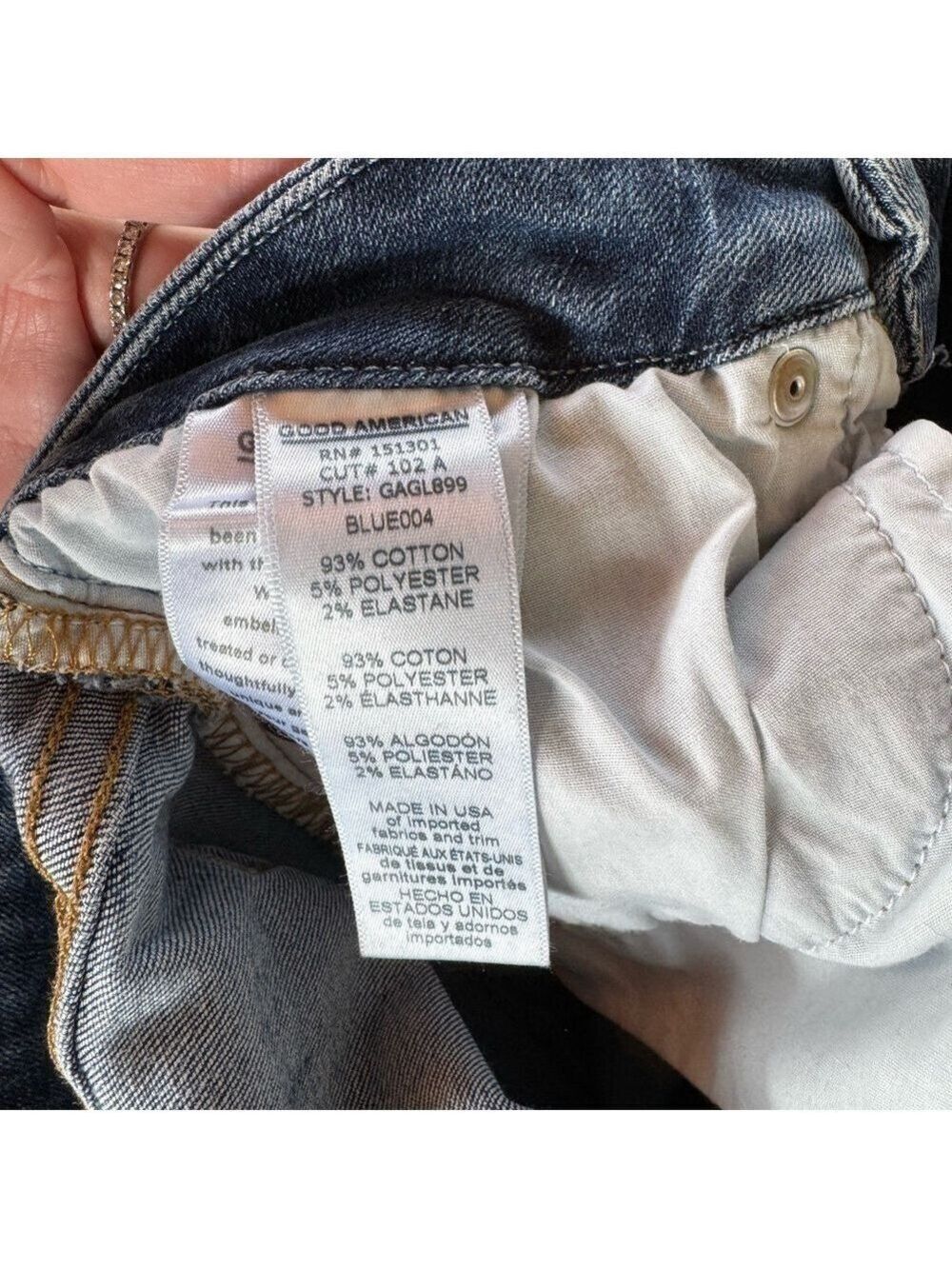 Good American Good Legs Jeans Denim Medium Wash Size 26 - Picture 6 of 8